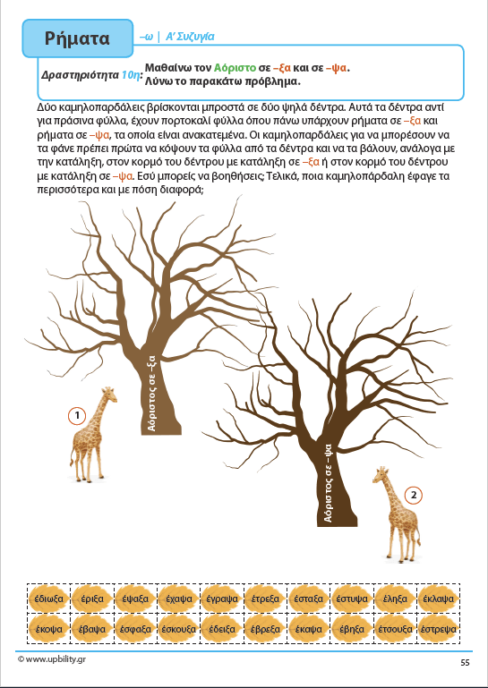 ΤΑ ΡΗΜΑΤΑ - Ενεργητική Φωνή | Αντιμετώπιση της Δυσορθογραφίας μέσω της Γραμματικής - Εκδόσεις Upbility