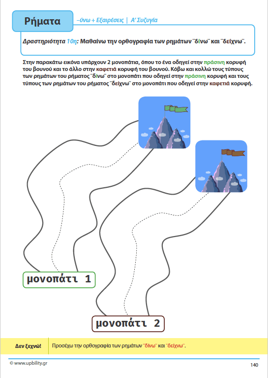 ΤΑ ΡΗΜΑΤΑ - Ενεργητική Φωνή | Αντιμετώπιση της Δυσορθογραφίας μέσω της Γραμματικής - Εκδόσεις Upbility