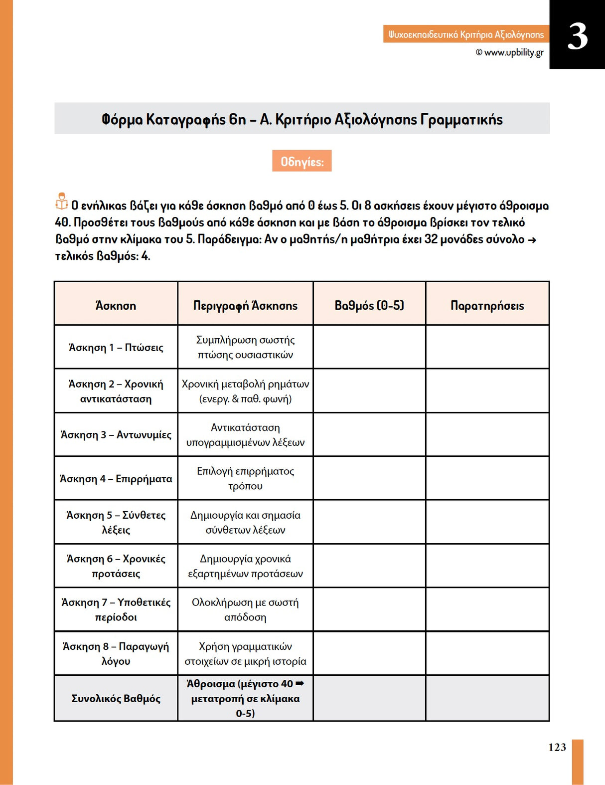 Ψυχοεκπαιδευτικά Κριτήρια Αξιολόγησης - ΣΤ’ Δημοτικού